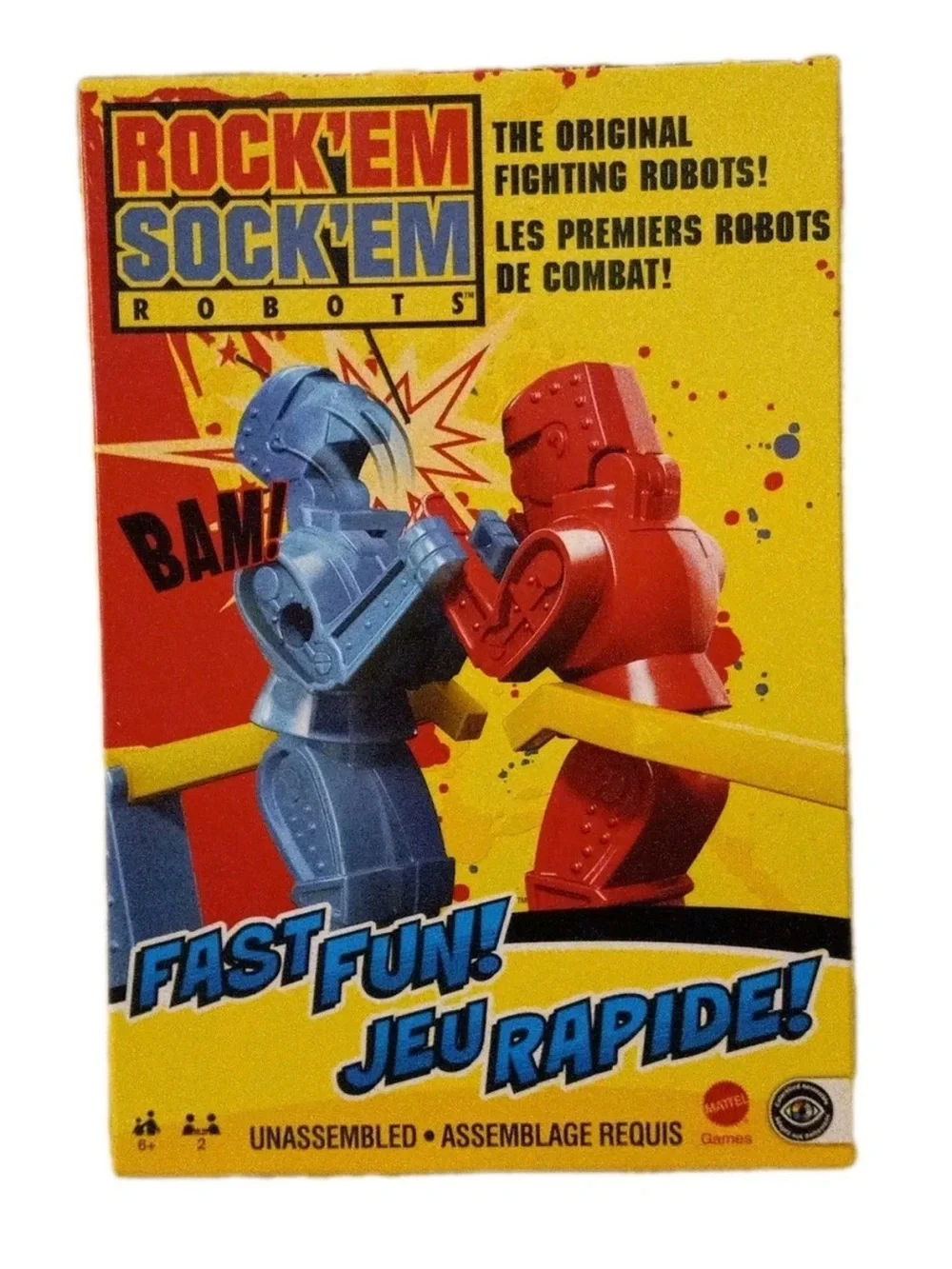 Mattel Rock 'Em Sock 'Em Robots Box Art - Red & Blue Brand New Sealed in Box